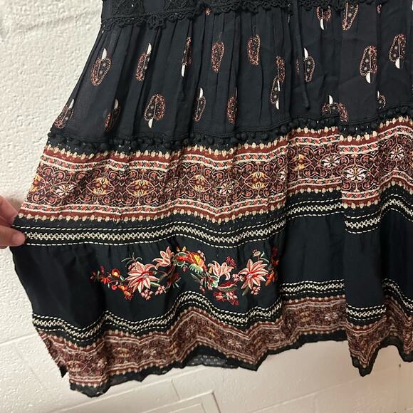 Farm Rio Winter Magic Midi Dress Magia Colorful Boho Size XS Wedding Embroidered - Picture 4 of 11